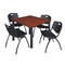 Kee Kee Square Table & Chair Set, Wood, Metal, Plastic Top, Cherry TB4848CHBPBK47BK - alternate 1